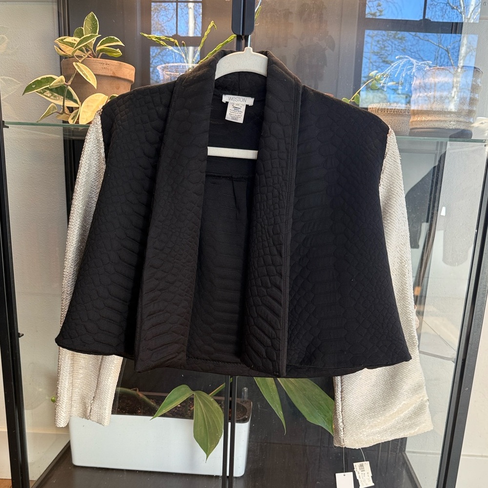 Weston - sequin sleeve crop jacket